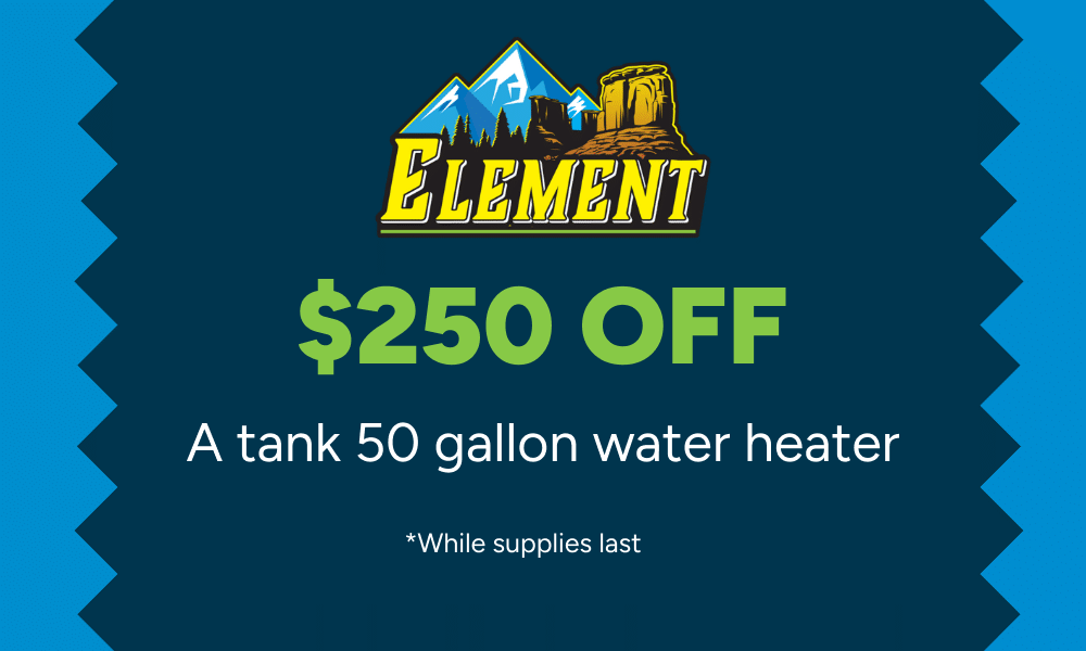$250 off a 50 gallon water heater coupon